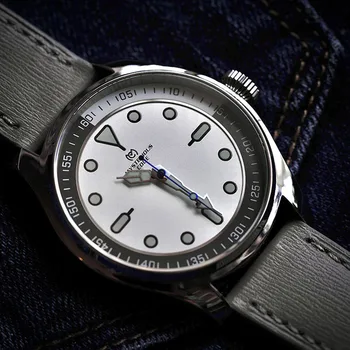 43 мм Модни сапфировые титанов хипоалергенни големи пилотни водоустойчив светещи швейцарски кварцов мъжки часовник
