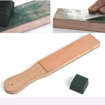 Острилка за ножове от кожата WUTA, инструмент за заточване на колана, карета перална дъска за самобръсначки от черно дърво, тънка пилинг с полировочным състава, 8 цвята