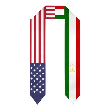 Бала колан Таджикистан и САЩ, орар с флага на Съединените Щати, шалове, маски за завършилите, подаръци за международна студентска гордост Scraf