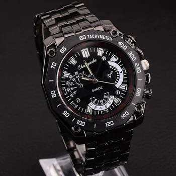 Мъжки часовник CYD, абсолютно нови, черни, от неръждаема стомана, сладки, модерни, спортни ръчни часовници, топла разпродажба, кварцов часовник masculino Reloje Clock