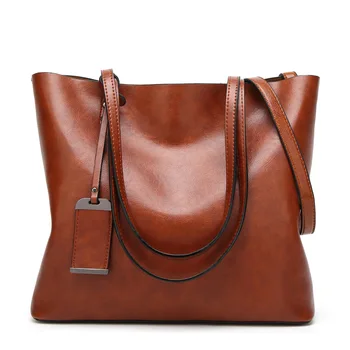 Нова кожена чанта от маслен восък, дамски луксозна дизайнерска чанта, модерна чанта-месинджър голям капацитет, дамска чанта, тенденция 2023 година