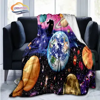 Космическа Вселена и множество планети в серията Galaxy, модерно фланелевое одеяло, Слънчевата система, тапети, юрган, легло, диван, топло одеяло