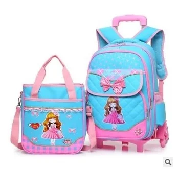 Училищен раница-количка за момичета, чанта на колела за училище количка, чанта за количка, училищен раница на колела, детска пътна чанта за багаж