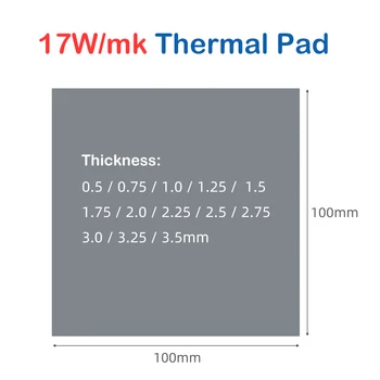 HQ-Евтина термопластичная уплътнение капацитет от 17 W 0,5 мм 1,5 2,0 3,0 мм 85*45 100* 100 мм сверхвысокопроводящий силикон термален лист за Gpu, CPu