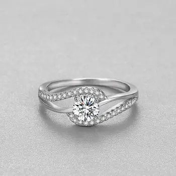 Аутентичное пръстен с муассанитом и диамантен пръстен за жени, комплект от сребро, устойчиви на избледняване скъпоценен камък, предложението на високо ниво, сватбен подарък