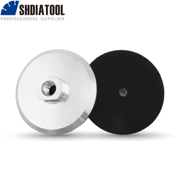 SHDIATOOL 2 елемента 4-инчов задните накладки на алуминий основа за полиране на шлифовъчни дискове Абразивни диска резба M14 100 мм подкладочный мат