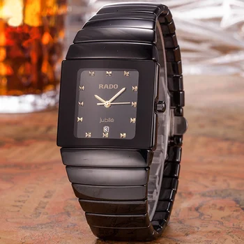 Най-добрите оригинални часовници Радо Classic Style за мъже и жени с керамика циферблат 39 мм, модни прости висококачествени спортни водоустойчив часовник AAA