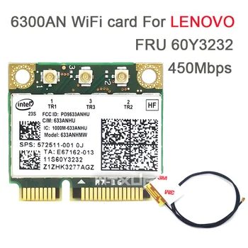 Безжичен Wi-Fi 60y3232 за Intel 6300agn Mini Pci-e Pcie Карта Ultimate-n 802.11 a/g/n с антена за T410 T420 T430 X220 Y460