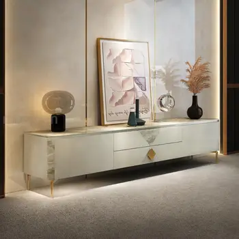 Италиански стил е Минималистичен външен шкаф за дневна със Светъл луксозен дизайн на Поставка за телевизор 1,8 м Шезлонг мебели за дома, ШХВХД