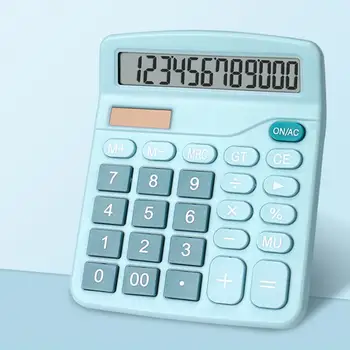 Отличен цифров калкулатор, лесно, работещ на батерии, лесен 12-цифрен слънчев калкулатор, офис калкулатор за изчисляване