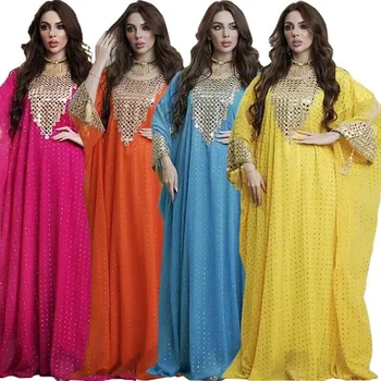 Африкански дашики, женски мюсюлмански макси рокля с абайей от Дубай, мароканско вечерна рокля за партита, сари за жени в Индия