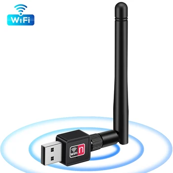 Мини Карта-адаптер WiFi 150 Mbit/с 2dBi Антена за PC Ключ 2,4 G USB Мрежова карта Ethernet, WiFi предавател Приемник Телеприставка