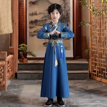 Детски реколта костюм в китайски стил, костюми за момче Хан, костюм Тан, древнекитайский костюм, летен стил