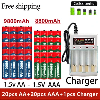 Безплатна доставка 2023 Най-продаваните Акумулаторни Батерии 1.5 V AA 9800 mAh 1.5 V AAA 8800 mAh Алкалния Зарядно Устройство за Калкулатор, Часовник MP3