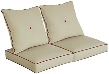 Комплект възглавници за столове с дълбока седалка, сезонни сменяеми възглавница за пролет/лято (олефиновый черен)