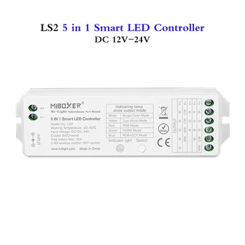 5 В 1 Smart Led Контролер за Постоянен ток 12 В 24 В За обикновен цвят на RGBW RGB CCT Led Лента Can FUT089 4 Зони за Безжичен/WL-Box1 Wi-Fi Управление