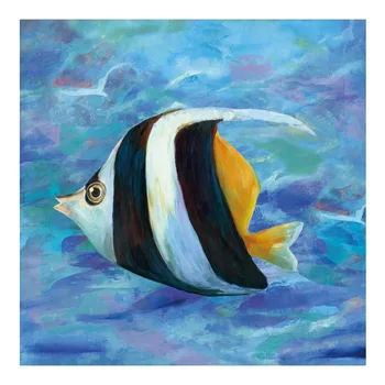 100% Ръчно рисувани, съвременна живопис с маслени бои от животински произход, стенни пана, абстрактно изкуство за всекидневната, абстрактна живопис със златен рибата върху платно
