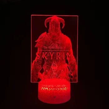 The Elder Scrolls V Skyrim Детска Фигурка 3D Led Картина Лавовая Лампа Батерия Сензорен USB Нощни осветителни Тела, Легло Маса, Украса на Работния Плот