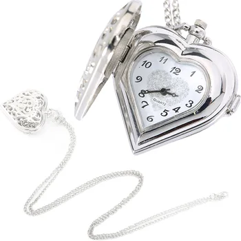 2022 Кух кварц джобен часовник във формата на сърце, колие, окачване, верига, часовници, дамски подарък TY66