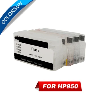 Colorsun за HP 950 многократна употреба мастило касета за HP 950XL за HP Officejet 8100 8600 8610 8620 8630 8660 касета с дуговыми чипове