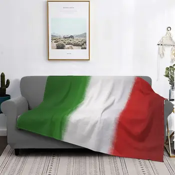 Одеяло с шарките на италианското знаме, фланелевое плюшевое есенно-зимния трикольор супер топло одеяло, плюшевое коварен одеало за домашно спални