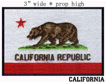 Нашивка с бродерия хартата Калифорния ширина 3 инча, доставка/трева/република