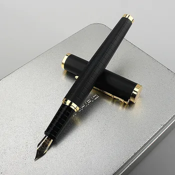 Висококачествена 8035 черна метална писалка EF/F/перо на Златен скоба за бизнес офис, Подарък за писане
