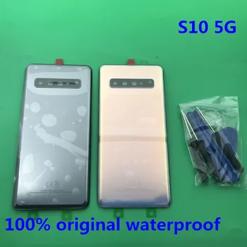 Оригиналната Задния Капак на Отделението за батерията НА Samsung Galaxy S10 + PLUS G977 G977F 5G Версия S10E Задна Врата Стъкло Корпус Дубликат Част + ИНСТРУМЕНТ