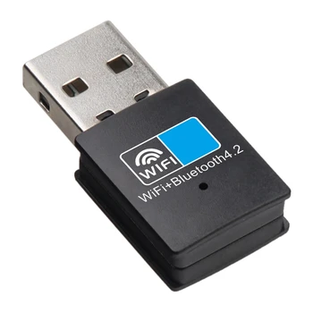 Bluetooth Адаптер Wifi AU42 -USB мрежова карта Wifi-dongle Bluetooth 4.2 150 Mbit/s, приемник-предавател, Bluetooth, Wifi