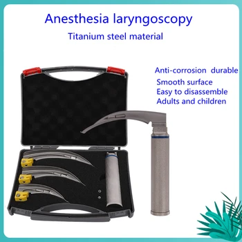 Медицински комплект ларингоскопов за анестезия от неръждаема стомана за възрастни и деца, led ендоскоп за интубация анестезия за еднократна употреба