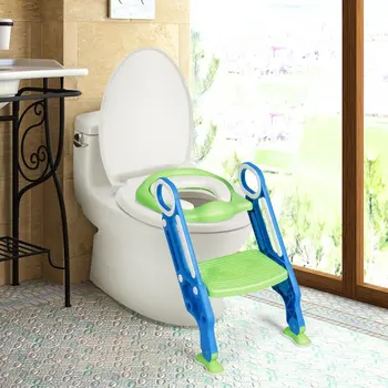 Модно складное седалка за тоалетна приучения към гърне с регулируема стълбище-стремянкой за деца