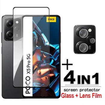 За POCO Pro X5 5G Стъкло POCO X3 X4 GT Pro X5 Закалено Стъкло 2.5 D Пълно Покритие HD Защитно Фолио За Екрана POCO Pro X5 Филм 6,67 инча