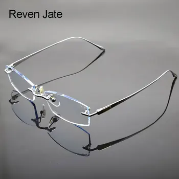 Reven Jate Очила Без Рамки, Очила Титанов Рамки, Оптични Лещи С Необрезным Ръба, Безрецептурные Очила За Очите, Рамки За Очила 8047