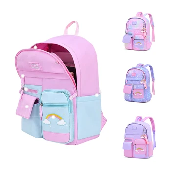 2023 Нов училищен раница от 1 клас до 3 години, скъпа цветна училищна чанта за момичета, водоустойчив детски раници за детска градина, малки раници