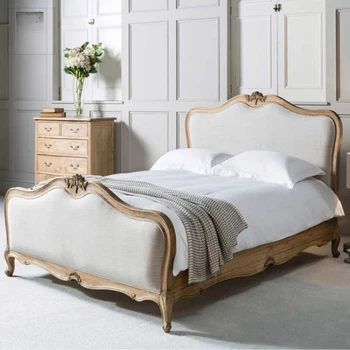 Изработена по поръчка на спалня от масивно дърво в американски стил кънтри, цвят стария дънер, легло с дължина 1,8 м, тъканта, легло за френски спални, сватбена легло.