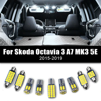 12 В Автомобилни LED Светлини За Skoda Octavia 3 A7 MK3 5E 2015 2016 2017 2018 2019 Комплект Авто Интериорни Лампи За Четене Аксесоари за Осветление на Багажника