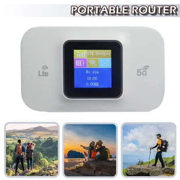 4G/5G Безжичен Рутер, 150mbps/с Ръчен Портативен WiFi Цветен LCD дисплей СИМ-карта WIFI Мобилна Точка за Достъп Вградена Батерия 3000 ма