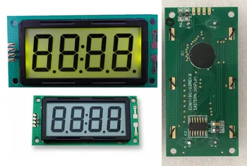 4PIN SPI COB TN 4-Битов Сегментен LCD модул Панел LCM Clock Screen Модул KS0065 Drive IC 5.0 V Жълто-Зелена светлина