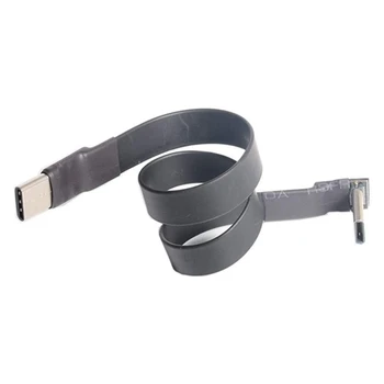 USB 3.1 Type C-удължителен кабел Type C 90-Градусов Адаптер спк стартира строителни FPV Лента Плосък Кабел USB C 3A 10 Gbit/s Защита от електромагнитни смущения