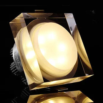 Led-вградени лампа, Кръгла/ квадратна кристална тавана led лампа 1 W 5 W 10 W точков led лампа за дневна спалня ресторант кафе