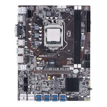 Дънна платка с DDR3 Миньор LGA 1155 8 USB3.0 3-Фазно Захранване на дънната Платка B75 Миньор с Двуядрен процесор за ETH за БТК