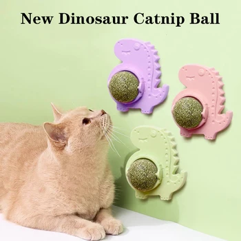 Нови играчки за котки, топчета от коча билка, залепена на котки, въртящи ментов близалка, енергийна топка за домашни любимци, Gatos Играчки За Котки, стенни аксесоари за котки