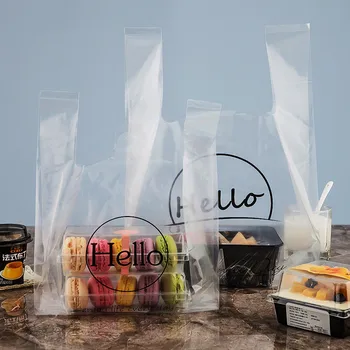 50 бр., прозрачна пластмасова опаковка за салата, храна за вкъщи, кутия за печене на десерт, жилетные чанти