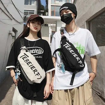SHIYUN 2023 Ежедневни Модерна Нова Чанта с Надпис За Двойки с Едно рамо, Чантата през рамо, Градинска Мода Нагрудная Чанта за Мъже и Жени