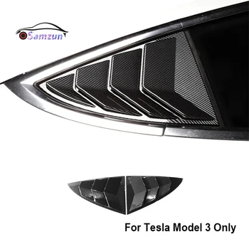 Стикер на задната треугольное прозореца на колата за Tesla, модел 3 2017 18 19 20 21 Декор щори, шапка, стикер-дефлектор за щори, аксесоари