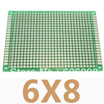 5 бр./лот 6x8 см, Двустранен Прототип Мед на Печатната платка Универсална Печатна Платка САМ Protoboard Експериментална Табела За Arduino