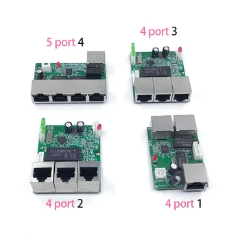 Мини PCBA 4/5 портове на Мрежата мини модул суич 10/100 Mbps ethernet 5 В 12 15 18 24 В