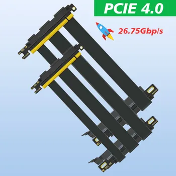 Премиум PCI Express 4.0 конектори с двойно обратната връзка Кабел черен Ultra PCIe 4.0 X16 със защита Странично Extreme е разработен за ITX шаси
