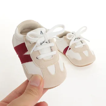 Нова мода детски обувки за бебета момичета и момчета, обувки подметка, нескользящие маратонки от изкуствен велур, обувки и твърда подметка за новородени