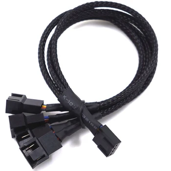 1бр 4-пинов PWM от 1 до 2/3/4 начини ивица, черни ръкави, 27 см, удължителен кабел, конектор кабел